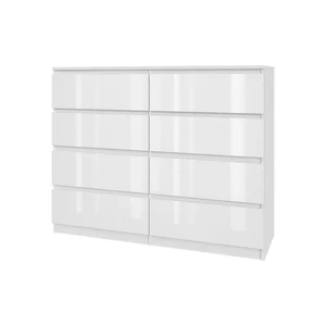 Komoda 120/8 – bílý lesk