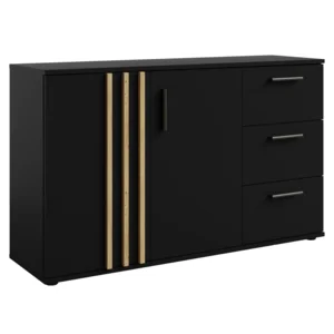 Komoda 2D3S černá/dub artisan – TOLIS Typ 3