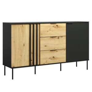 Komoda 2D3S RIMINA černá/dub artisan
