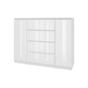Komoda 2D4S – bílý lesk