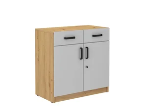 Komoda AGEPSTA 2D2S – dub artisan / světlá šedá