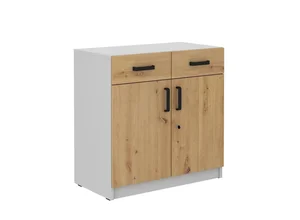 Komoda AGEPSTA 2D2S – světle šedá / dub artisan