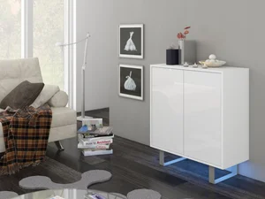 Komoda Bokaro 3, bílá s leskem – 5 let záruky