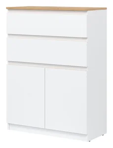 Komoda BORROMEO 2D2S – bílá/dub evoke