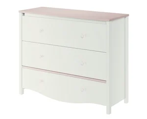 Komoda CHAUL 3S bílo-růžová