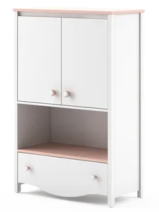 Komoda CHAUL bílá/růžová