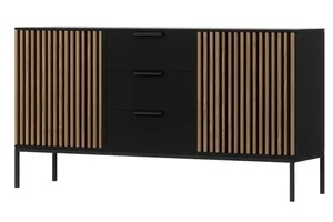 Komoda CHRISTOBEL černý mat / dub artisan