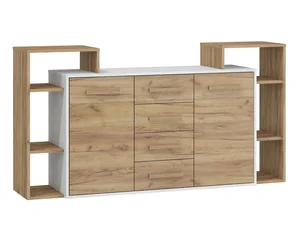 Komoda DORINDA 2D4S craft bílá/zlatá – 5 let záruka