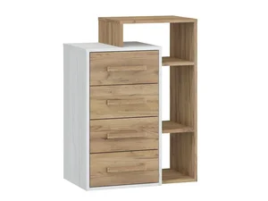 Komoda DORINDA 4S – craft bílá / zlatá