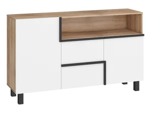 Komoda DZENGAL 2D2S: dub sonoma/bílá, 5 let záruky