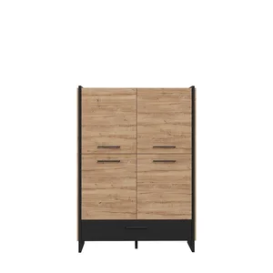 Komoda EVIA 4D1S dub waterford/černá