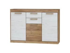 Komoda GATTON 3D2S craft zlatá/bílá – 5letová záruka