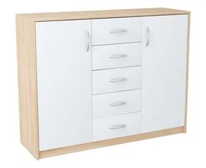 Komoda GELLERT/CERGIS 2D5S dub sonoma/bílá