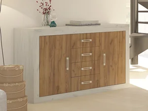 Komoda GOUDINI 2D4S craft bílá / zlatá, 5 let záruka