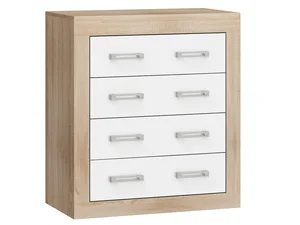 Komoda GOUDINI 4S dub sonoma/bílý lesk – 5 let záruka