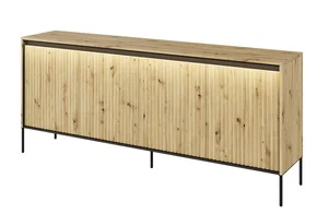 Komoda IPOLIS 4D nízká s LED - dub artisan