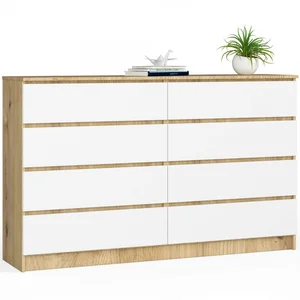 Komoda K160 8SZ dub artisan/bílá