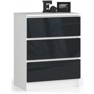 Komoda K60 bílá/grafit lesk