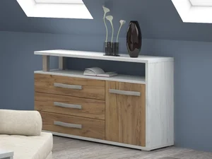 Komoda LEHUA 1D3S craft bílá/craft zlatá, 5 let záruka