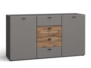 Komoda LUCENCE grafit mat/dub flagstaff