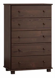 Komoda NEFTYS 11 – masiv borovice, ořechové moření, hloubka 42 cm