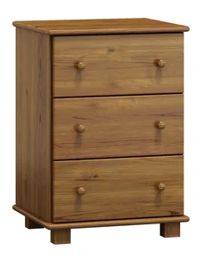 Komoda NEFTYS 14 – masiv borovice, moření dub, 3 šuplíky, 78 × 55 × 47 cm