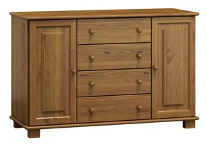 Komoda NEFTYS 36 – masiv borovice, moření: dub, 78 x 118 x 42 cm