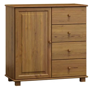 Komoda NEFTYS 48 – borovice, dubové moření, hloubka 42 cm