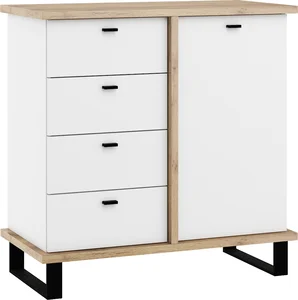 Komoda ORSOLA 1D4S dub craft zlatý a bílá