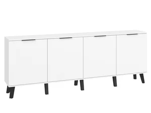 Komoda OSMAK 4D – bílá/bílý lesk, 5 let záruky
