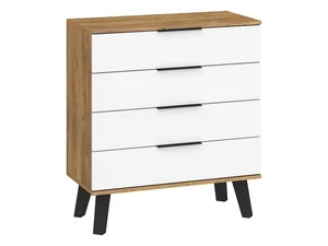 Komoda OSMAK 4S, dub burgundský/bílý lesk, 5 let záruky