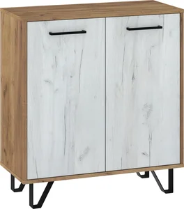 Komoda PRUDHOE 2D craft zlatý/bílý, 5 let záruka