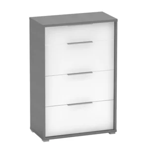 Komoda RIOMA NEW TYP 22 - 4 šuplíky grafit/bílá