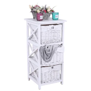 Komoda s 3 koši TAYAS – bílá