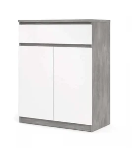 Komoda Simplicity 234 beton/bílý lesk
