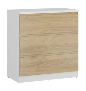 Komoda ZAIRE 3S alpská bílá/dub hikora