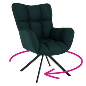 KOMODO designové otočné křeslo – zelená/černá, látka