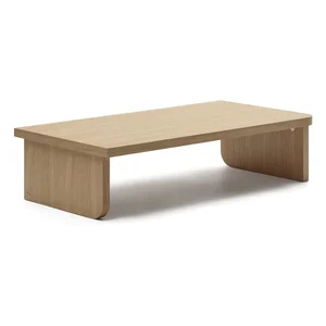 Konferenční stolek dubový dekor, přírodní barva 75×140 cm – Oaq, Kave Home