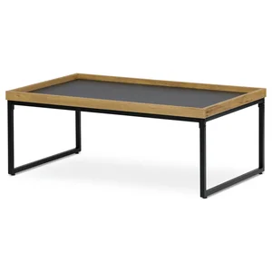 Konferenční stolek GARLEMXER I 100x60 cm – divoký dub a černý kov