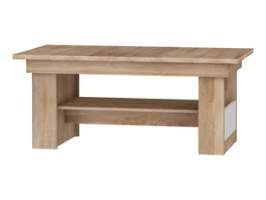 Konferenční stolek Gatton – dub sonoma / bílý lesk, 125 × 53 × 68 cm, 5 let záruka