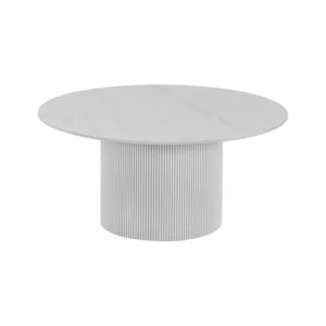 Konferenční stolek MAHIR Typ 1, bílý mramor, Ø80 cm