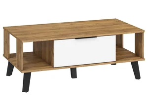 Konferenční stolek OSMAK dub burgundský/bílý lesk (120×46×69 cm) – 5 let záruka