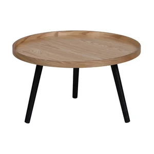 Konferenční stolek WOOOD Mesa Ø60 cm – béžovo-černý