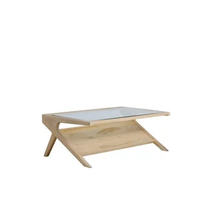 Konferenční stolek Yuki s skleněnou deskou, 70×112 cm