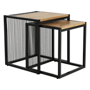 Konferenční stolky RIMBO – set 2, dub/černý