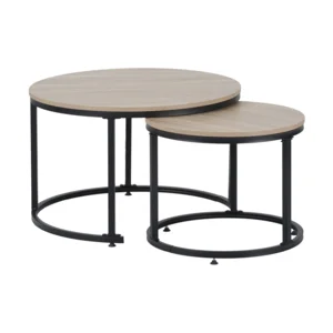 Konferenční stolky TARNI, set 2 ks, dub sonoma/černá