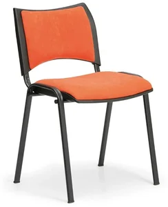 Konferenční židle SMART s černými nohami a oranžovým čalouněním