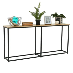 Konzolový stolek BUSTA – dubová deska a černá ocel