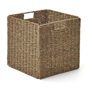 Košík Tossa z mořské trávy 32×32×33 cm, Kave Home