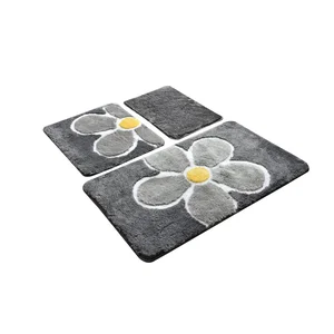Koupelnová předložka KVĚTY – protiskluz, sada 3 ks (40×60, 50×60, 60×100 cm)